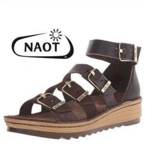NAOT Begonia Brown Chocolate gold buckle 37 6.5